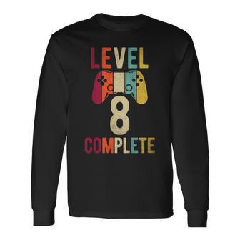 Niños Cumpleaños Niño 8 Años Camisa Gamer Nivel 8 Completo Camiseta de manga larga - Regaloses