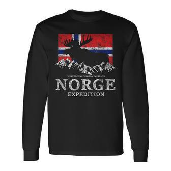 Norvegia Alce Fiordo Norvegiaacanzecandinavia Oslo Bergen Maglietta a maniche lunghe - Novitaregali
