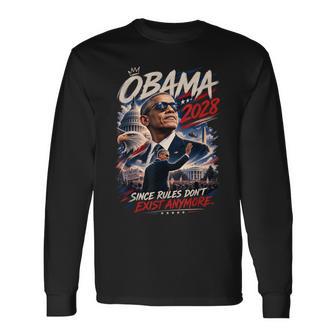 Obama 2028 Since Rules Don't Exist Anymore Satire Long Sleeve T-Shirt | Seseable UK