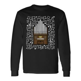 Orgue D'église Notes De Musique Organiste Musicien T-shirt à manches longues - Cadeauxyz