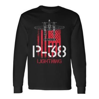 P-38 Lightning Aviones Militares Aviación Ww2 Camiseta de manga larga - Regaloses