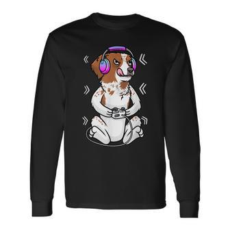 Perropaniel Bretón Gamer Gaming Épagneul Bretón Español Camiseta de manga larga - Regaloses