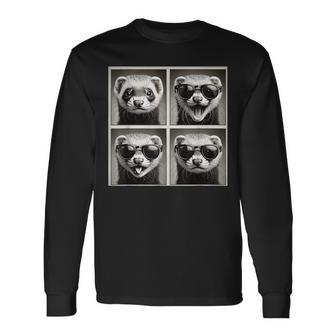 Photo Quatre Furetstyle Lunettes Cool T-shirt à manches longues - Cadeauxyz