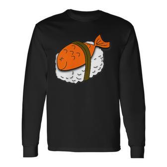 Poisson Japonais Mignon Pourushisur La Poitrine Gauche T-shirt à manches longues - Cadeauxyz