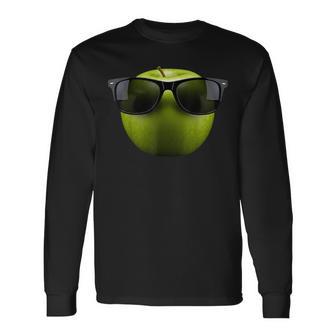 Pomme Cool Portant Des Lunettes Deoleil Drôle Fruits T-shirt à manches longues - Cadeauxyz
