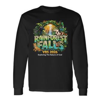 Rainforest Falls Vbs 2026 Jesus Faith Bible Verse Kids Long Sleeve T-Shirt - Thegiftio UK