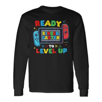 Ready To Level Up Gamer Kindergarten Boys Back To School Long Sleeve T-Shirt - Thegiftio UK