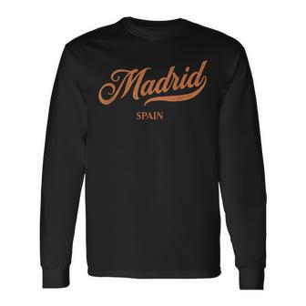 Retro España Ciudad -Intage Madrid Camiseta de manga larga - Regaloses