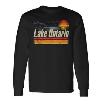 Retro Sunset Great Lakes Lake Ontario Sleeveless Long Sleeve T-Shirt | Seseable UK