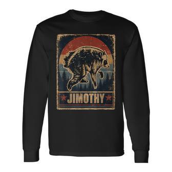 Retro Vintage Jimothy Raccoon Meme Raccoon Feral Trendy Long Sleeve T-Shirt | Seseable UK