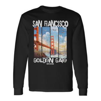 San Francisco Golden Gate Bridge Ca Cielo Azul Iconic Fog City Camiseta de manga larga - Regaloses