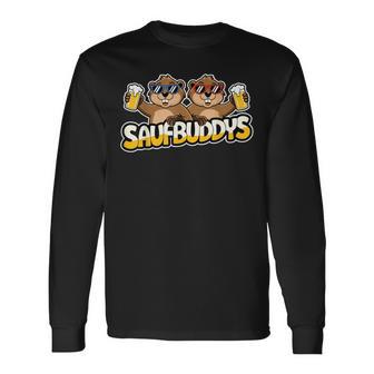 Saufbuddyaufbuddysaufen Bier Alkohol Party Bieber Langarmshirts - Geschenkecke
