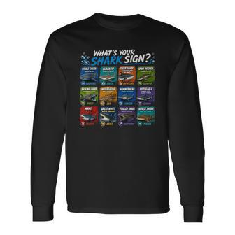 Shark Astrology 2026 Ocean Week Wildlife Shark Zodiac Sign Long Sleeve T-Shirt | Seseable UK