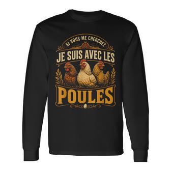 Sious Me Cherchez Jeuis Avec Les Poules Ferme T-shirt à manches longues - Cadeauxyz