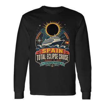 Spain Total Solar Eclipse Family Cruise August 12 2026 Long Sleeve T-Shirt - Thegiftio UK
