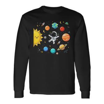 Systèmeolaire Astronaute Planètes Astronomiepacecience Enfants T-shirt à manches longues - Cadeauxyz