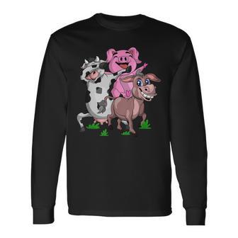 Tamponnantache Ferme Cochon Mignon Âne Animal De La Ferme T-shirt à manches longues - Cadeauxyz