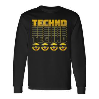 Tecno Rave Dj Música Electro Raver Trance Edm Casa Fiesta In Mangas Camiseta de manga larga - Regaloses