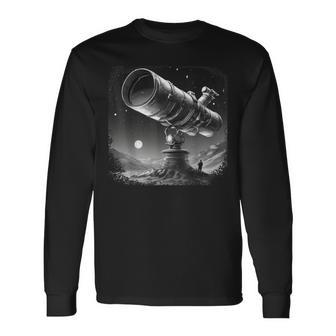 Telescopio Astronomia Planeta Espacio Astrónomo Camiseta de manga larga - Regaloses
