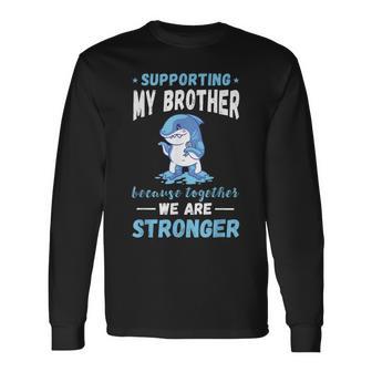 Tiburón De Concienciaobre El Autismo Apoyando A Mi Hermano Camiseta de manga larga - Regaloses