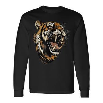 Tigre Dientes Deablemilodon Gran Felino Tigre Camiseta de manga larga - Regaloses