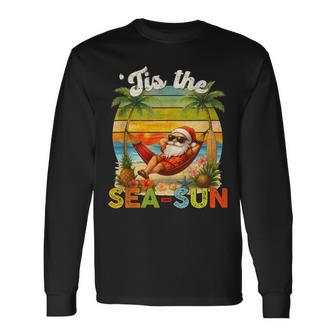 Tis The Sea-Sun Christmas In July Hawaii Santa Beach Long Sleeve T-Shirt | Seseable UK