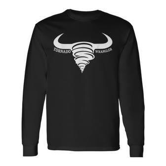 Tornado Wrangler Bold Western Cowboy Graphic Long Sleeve T-Shirt | Seseable UK