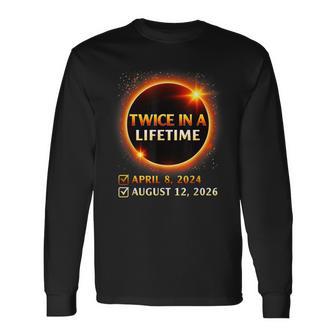 Twice In A Lifetime Solar Eclipse 2026 Total Eclipse Long Sleeve T-Shirt | Seseable UK