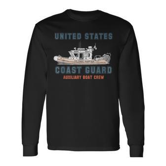 United States Coast Guard Auxiliary Boat Crew Uscg Aux Long Sleeve T-Shirt - Thegiftio UK