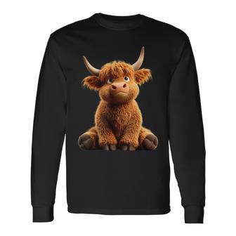 Vache Highland Cow Bœuf Fermier Ferme Highland Cattle T-shirt à manches longues - Cadeauxyz