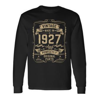 Vintage 1927 99Yr 99Th Birthday For 99 Years Old Long Sleeve T-Shirt - Monsterry