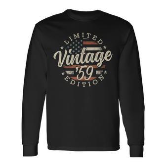 Vintage 1959 Limited Edition Usa Flag 67Th Birthday Long Sleeve T-Shirt - Monsterry