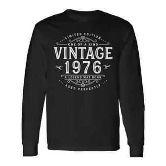 Vintage 1976 Elegant Label 50 Year Old Classic 50Th Birthday Long Sleeve T-Shirt - Thegiftio UK