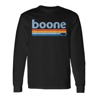 Vintage 80S Style Boone Nc Long Sleeve T-Shirt - Thegiftio UK