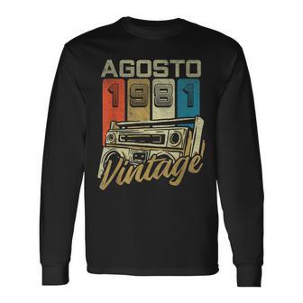 Vintage Agosto 1981 45 Compleanno Anni Uomo Donna Maglietta a maniche lunghe - Novitaregali