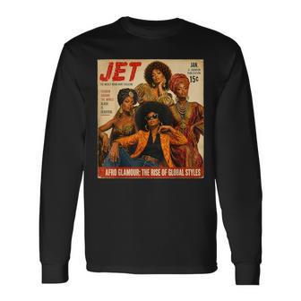 Vintage Black Is Beautiful Afro Glamour African Pride Long Sleeve T-Shirt - Thegiftio UK