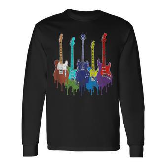 Vintage Retro Guitars Ideal Para Guitarristas In Mangas Camiseta de manga larga - Regaloses