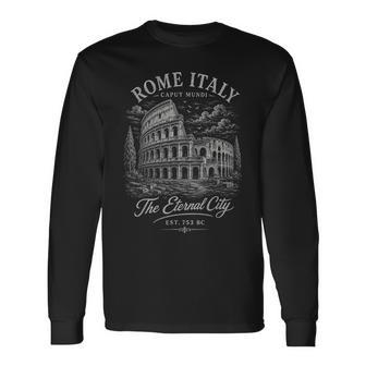 Vintage Rome Italy Colosseum Travel Souvenir Long Sleeve T-Shirt - Thegiftio UK