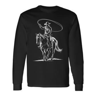Western Country Rodeo Retro Southern Cowboy Long Sleeve T-Shirt - Thegiftio UK