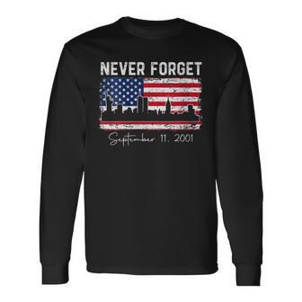Women's 25Th Anniversary September 11 2001 Memorial Day Usa Flag Long Sleeve T-Shirt | Seseable UK