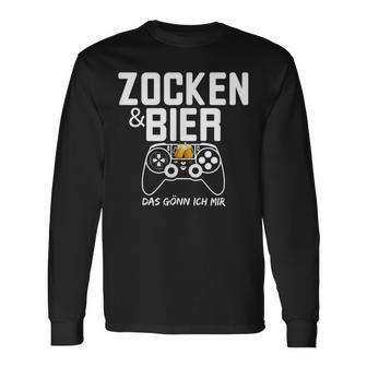 Zocken Und Bier Gamer Bier Liebhaber Für Männer Langarmshirts - Geschenkecke