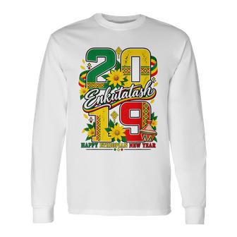 2019 Enkutatash Ethiopian New Year Meskerem Ethiopia Flag Long Sleeve T-Shirt | Seseable UK