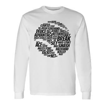 Balle De Tennis Termes De Tennis Joueurs De Tennis Drôle T-shirt à manches longues - Cadeauxyz