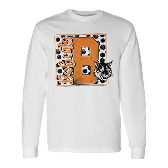 Bobcat Pride School Spirit Mascot Orange Bobcats Game Day Long Sleeve T-Shirt - Thegiftio UK