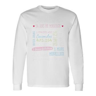 Cadeau 54 Ans De Mariage Pour Couple Noces De Zibeline Haut De Gamme T-shirt à manches longues - Cadeauxyz