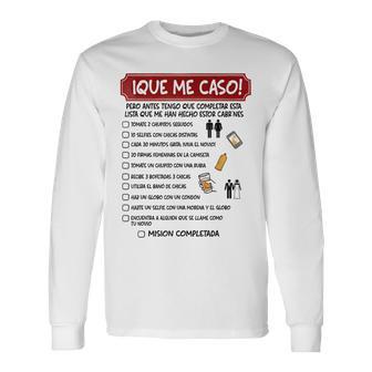 Despedida Deoltero Disfraz Lista Petición Boda Novio Camiseta de manga larga - Regaloses