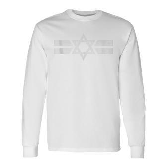Estado De Israel Bandera Nacional De Zion Estrella De David Roundel In Mangas Camiseta de manga larga - Regaloses