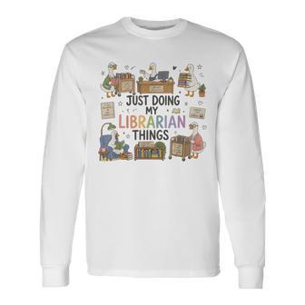 Silly Goose Library Goose Back To School Librarian Long Sleeve T-Shirt | Seseable UK