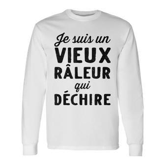 Hommeieux Raleur Qui Déchire Cadeau Humour Retraité Papy T-shirt à manches longues - Cadeauxyz