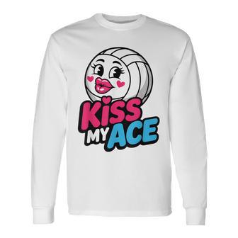 Kiss My Ace Est Un Jeu De Mots Amusant Qui Dit Un Joliolley-Ball Kawaii T-shirt à manches longues - Cadeauxyz
